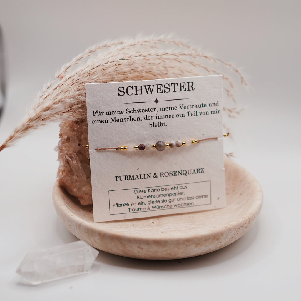 SCHWESTER • Turmalin & Rosenquarz Armband