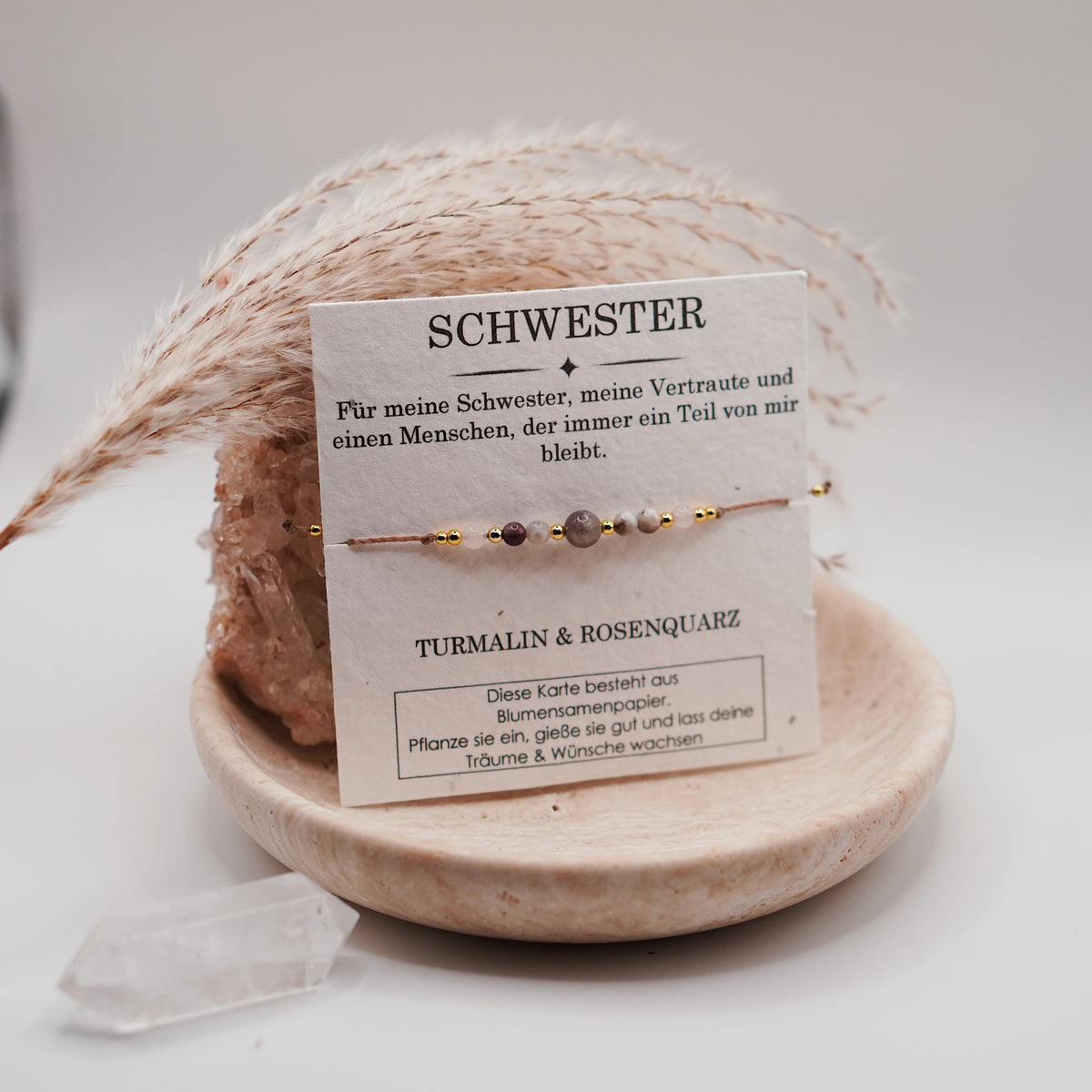 SCHWESTER • Turmalin & Rosenquarz Armband