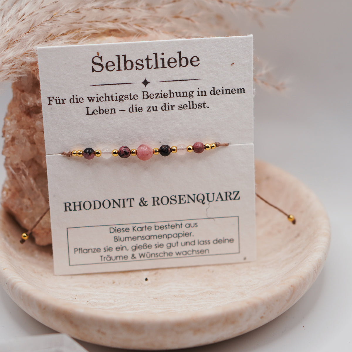 SELBSTLIEBE • Rosenquarz & Rhodonit Armband
