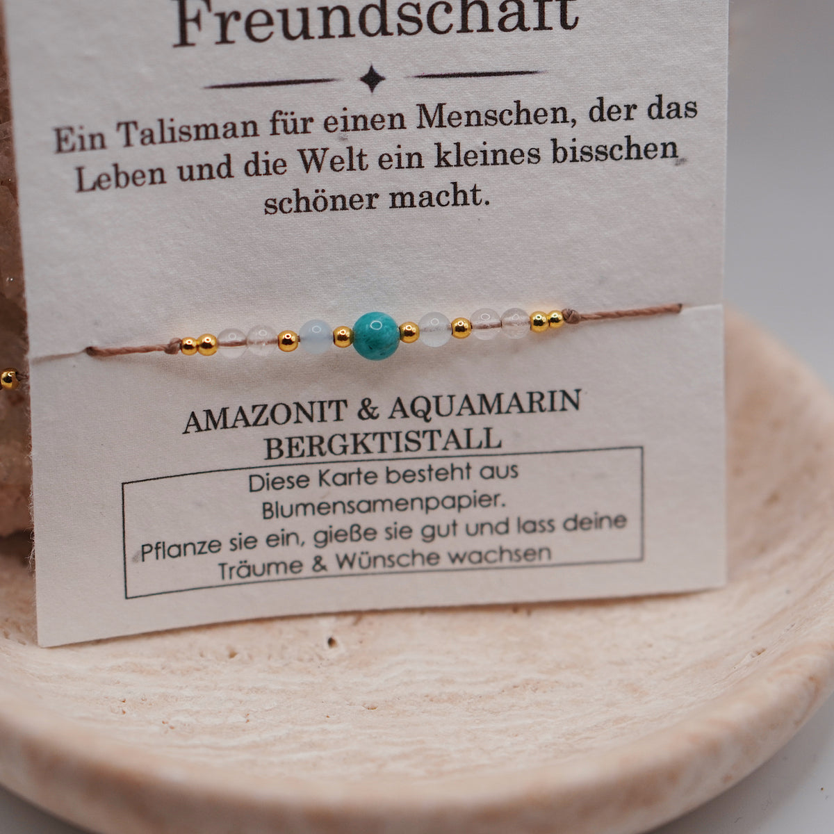 FREUNDSCHAFT • Amazonit, Aquamarin & Bergkristall Armband