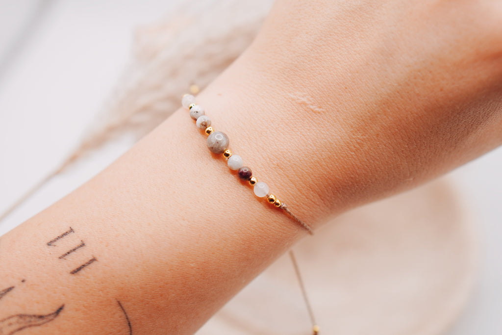 MAMA • Mondstein, Rhodonit & Bergkristall Armband