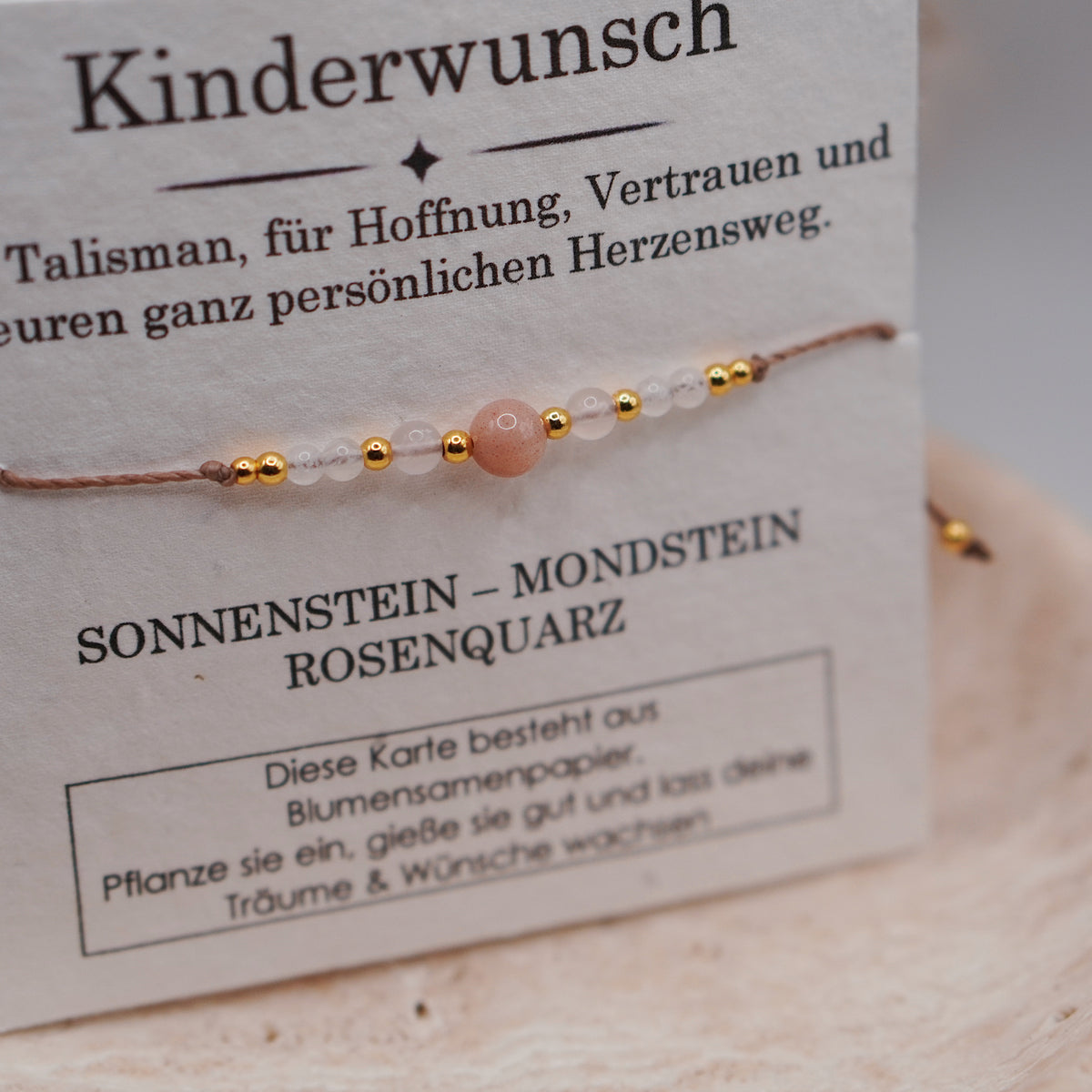 KINDERWUNSCH • Sonnenstein, Mondstein & Rosenquarz Armband