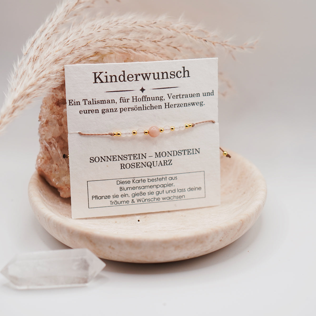 KINDERWUNSCH • Sonnenstein, Mondstein & Rosenquarz Armband