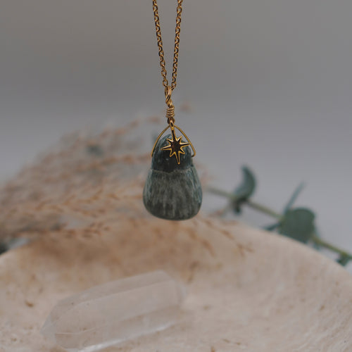 ALEVA • Moosachat Amulett EINZELSTÜCK