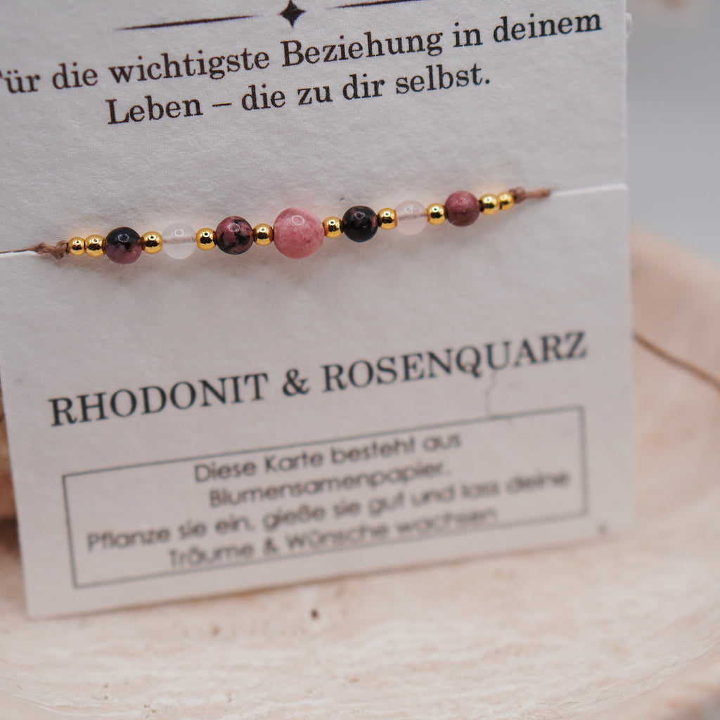 SELBSTLIEBE • Rosenquarz & Rhodonit Armband