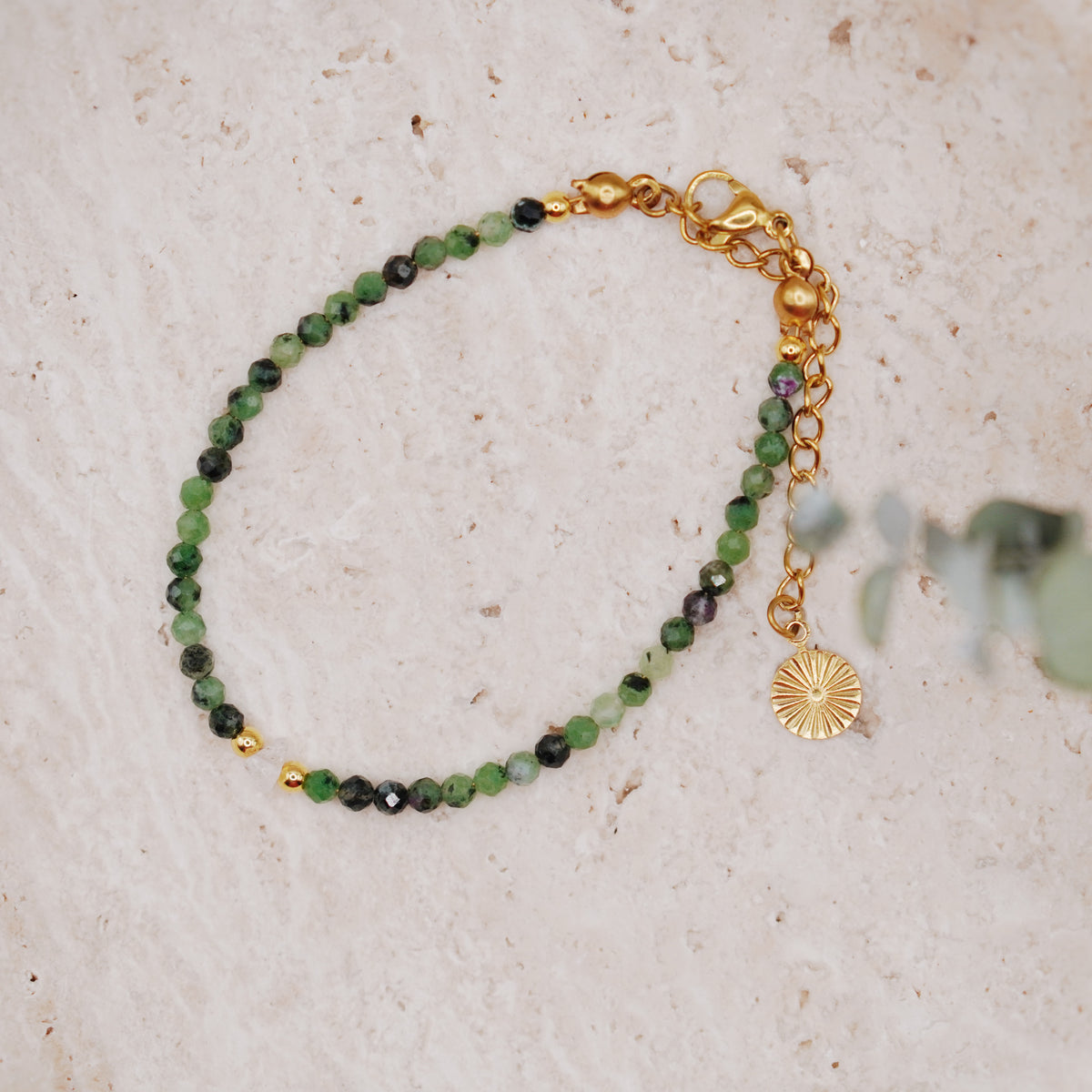 ELVIA • Rubin Zoisit & Herkimer Diamant Armband