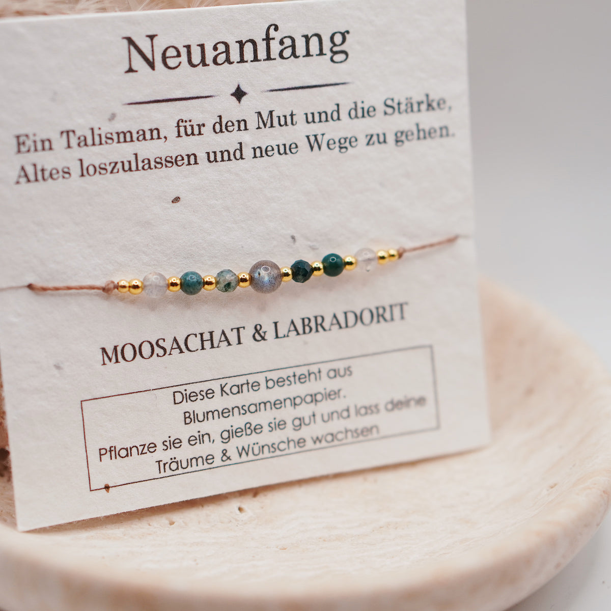 NEUANFANG • Moosachat & Labradorit Armband